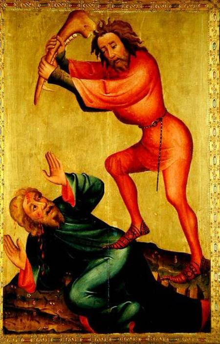 The killing of Abel, detail from the Grabower Altarpiece de Meister Bertram