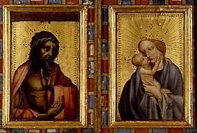 Cristo adolorido y María con el niño de Meister (Böhmischer)