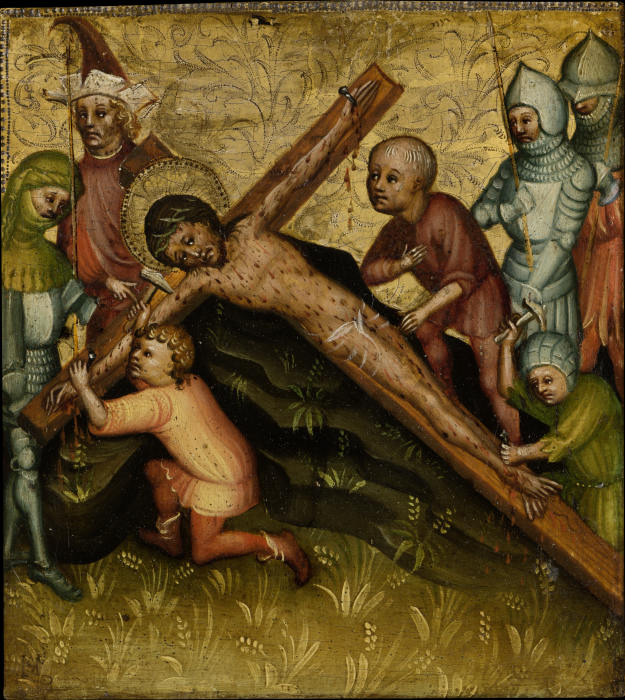 Christ Being Nailed to the Cross de Meister der Passionstäfelchen