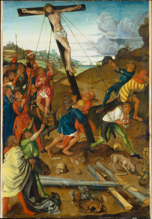 Raising of the Cross (Centre Panel of the Triptych) de Meister des Stötteritzer Altars