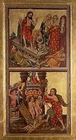 Altar panels in the Erfurt Cathedral: Resurrection and hellish trip Christi de Meister (Fränkischer)