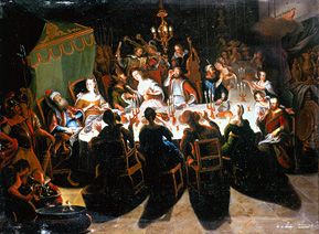 The Banquet of Belshazzar de Meister (Holländischer)