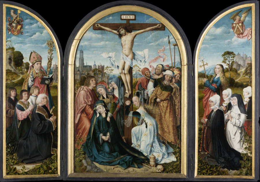 Crucifixion Triptych of the Humbracht Family of Frankfurt de Meister von Frankfurt