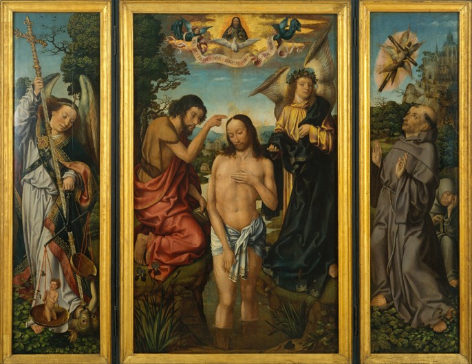 Triptych of the Baptism of Christ de Meister von Frankfurt