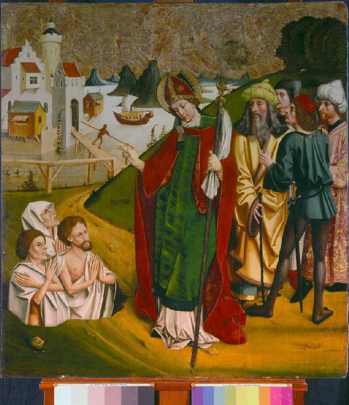 San Nicolás resucita tres muertos de Meister von Okolicsnó (Ungarn)