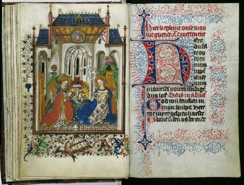 Stundenbuch der Katharina von Lochhorst: Verkündigung (fol de Meister der Katharina von Kleve