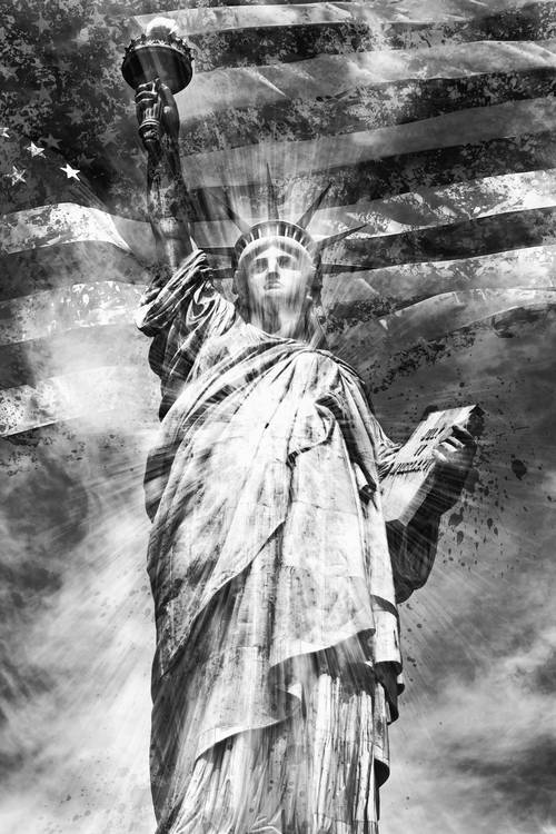 Arte monocromo Estatua de la Libertad de Nueva York de Melanie Viola