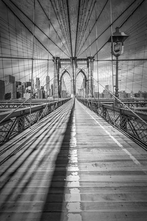 CIUDAD DE NUEVA YORK Puente de Brooklyn | Monocromo de Melanie Viola