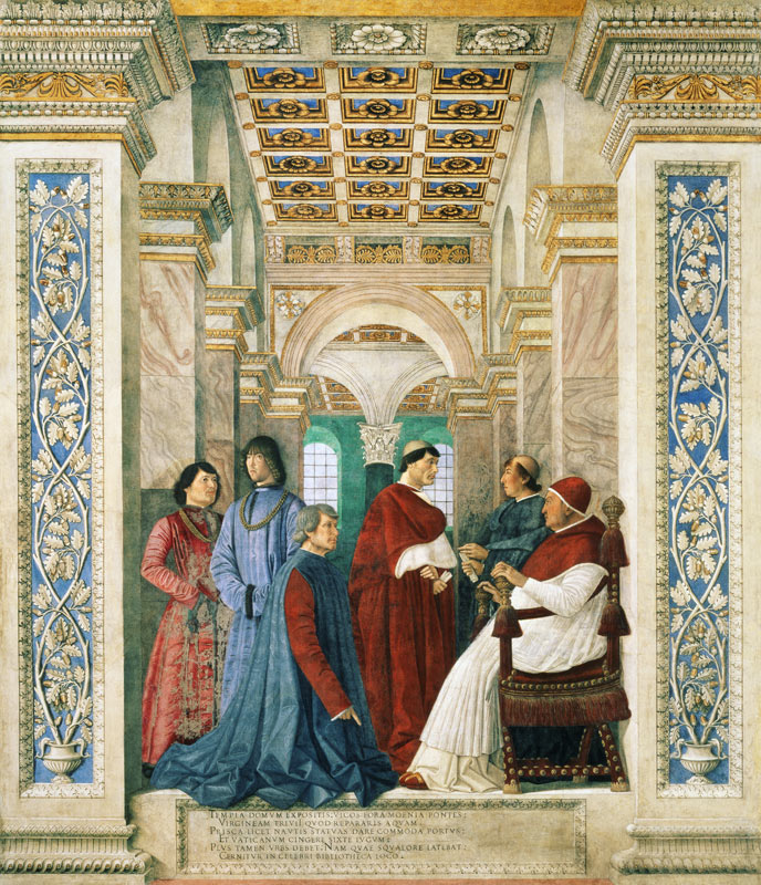 Pope Sixtus IV (1414-84) (Francesco della Rovere) Installs Bartolommeo Platina as Director of the Va de Melozzo da Forli