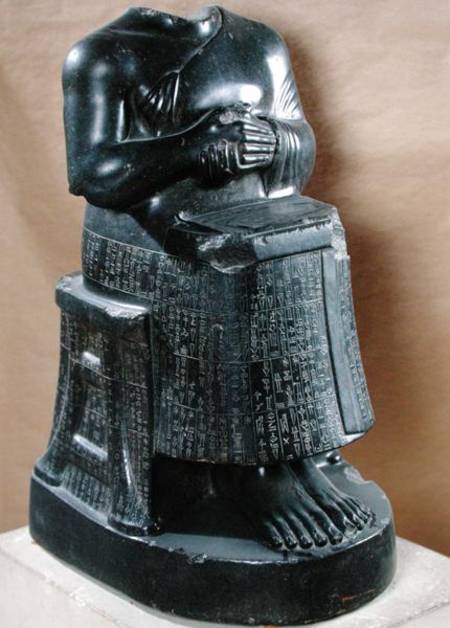 Headless statue of Prince Gudea (2170-2130 BC) as an architect de Mesopotamian