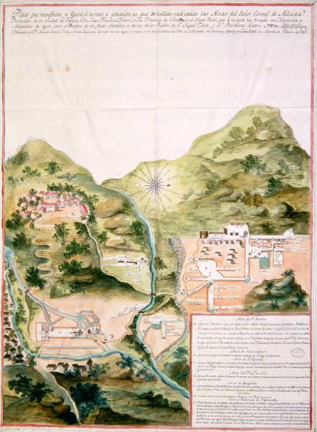 Plan of the Mines of Oaxaca, Mexico de Mexican School