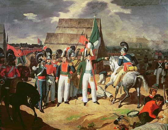 Santa Anna defies the Spanish troops of Ferdinand VII de Mexican School