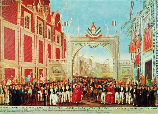 Solemn and Peaceful Entry of the Army of the Three Guarantees into Mexico City on September 27 de Mexican School