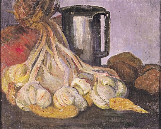 A Bunch of Garlic and a Pewter Tankard de Meyer Isaac de Haan