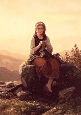 Young Girl Knitting