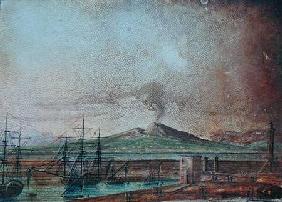 Vesuvius smoking, from Michael Faraday's scrapbook