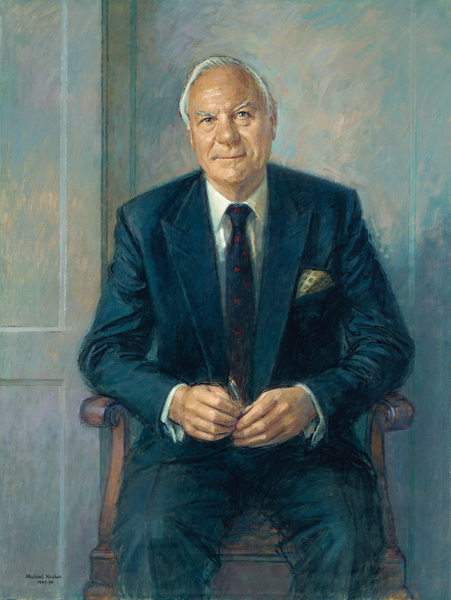 Portrait of Sir Christopher Benson, seated de Michael Noakes