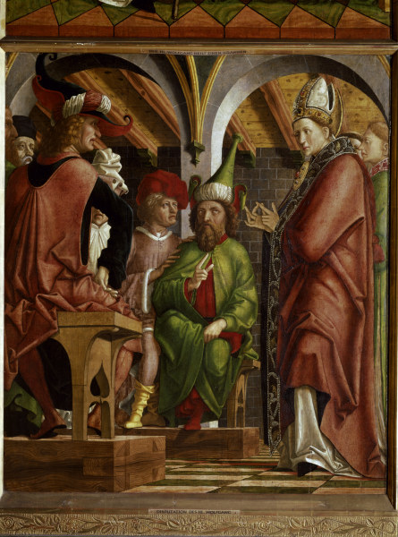Pacher / Disputation of St. Augustine de Michael Pacher