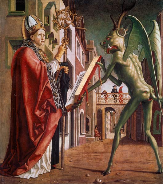 El diablo y Augustino de Michael Pacher