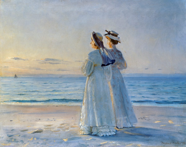 Two Women on the Beach de Michael Peter Ancher