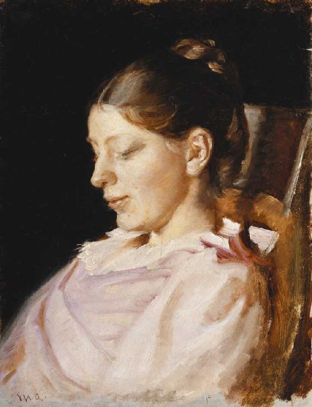 Portrait of Anna Ancher, the artist's wife de Michael Peter Ancher