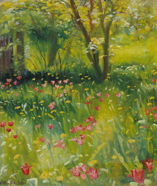 The spring garden de Michael Peter Ancher