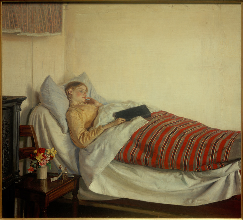 Ein krankes junges Mädchen. Tine Normand de Michael Peter Ancher