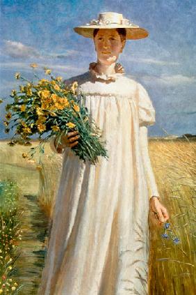 Anna Ancher returning from Flower Picking