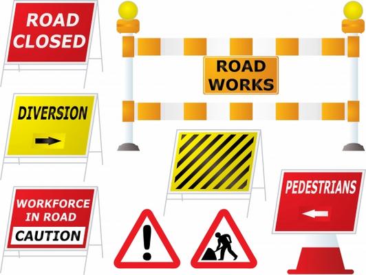 road work signs de Michael Travers