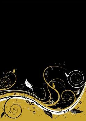 floral abstract gold
