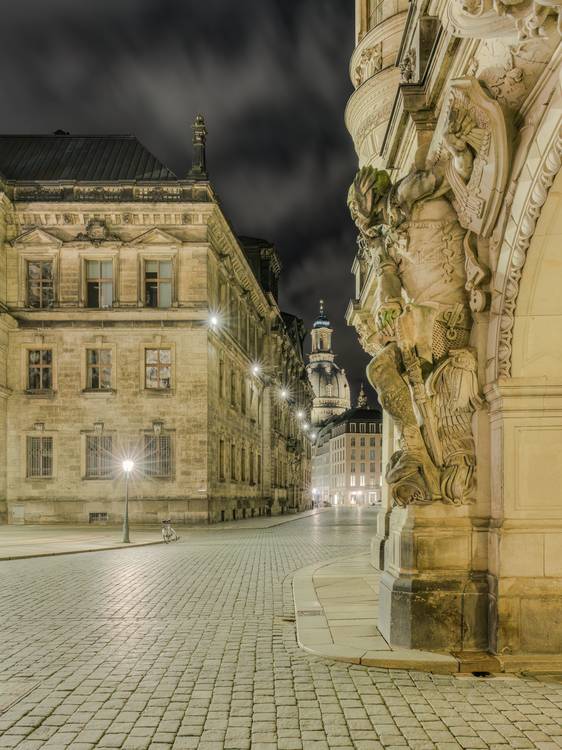 Augustusstraße in Dresden bei Nacht de Michael Valjak