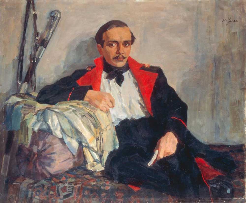 Portrait of the poet Mikhail J. Lermontow de Michail Jurijewitsch Lermontow