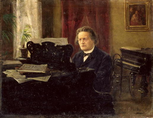Portrait of Composer Anton Rubinstein (1829-1894) (oil on canvas) de Michail Michailovich Yarowoy
