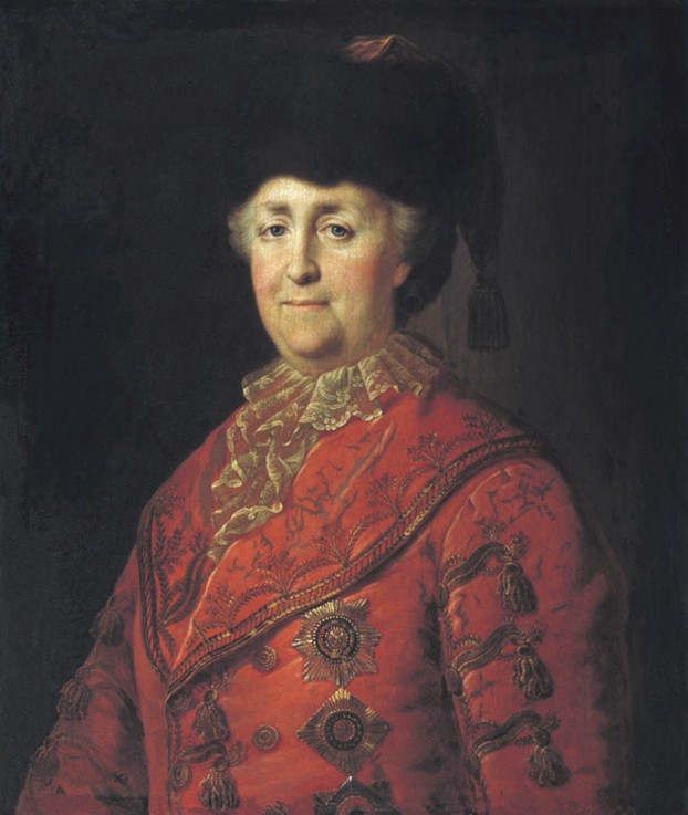 Portrait of Empress Catherine II (1729-1796) in Travel Dress de Michail Schibanow