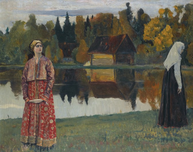 By the Lake de Michail Wassiljew. Nesterow