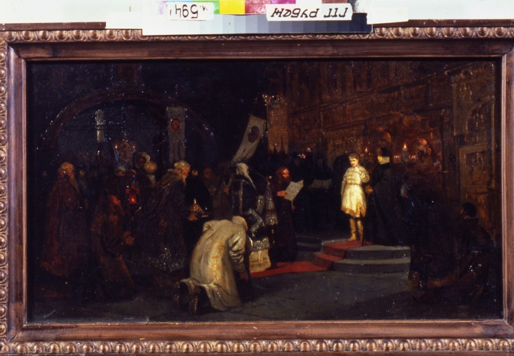 The Election of Michail Romanov to the Tsar on 14 March 1613 de Michail Wassiljew. Nesterow