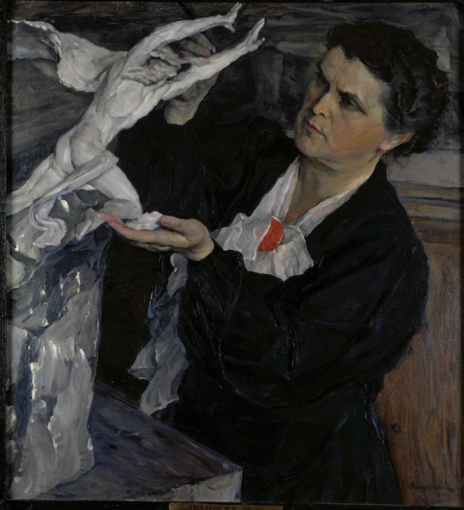 Portrait of the sculptor Vera Mukhina (1889-1953) de Michail Wassiljew. Nesterow