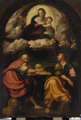 Maria mit Kind in der Glorie, den hll. Hieronymus und Jakobus mit Stifter.