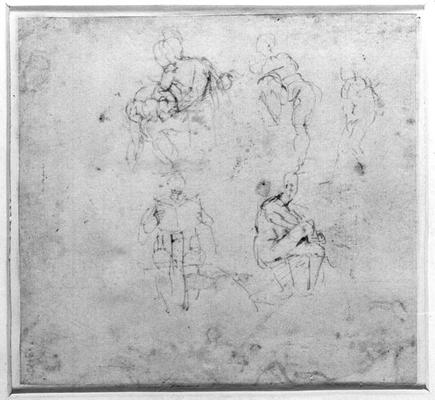 Figure Study, c.1511 (pen & ink on paper) de Miguel Ángel Buonarroti