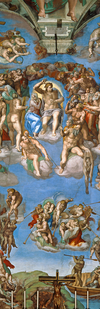 The Last Judgement - Sistine Chapel, ceiling fresco, detail de Miguel Ángel Buonarroti