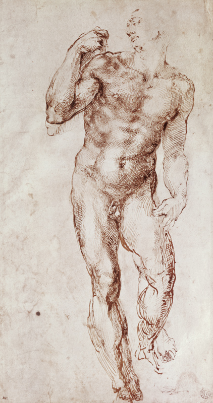 Sketch of David with his Sling de Miguel Ángel Buonarroti