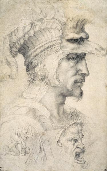 Study of Warrior's Head de Miguel Ángel Buonarroti