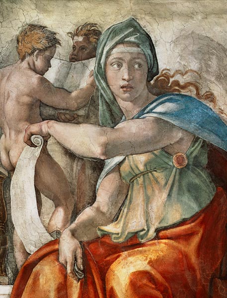 Delphe : Pintura al fresco en el techo de la Capilla Sistine de Miguel Ángel Buonarroti