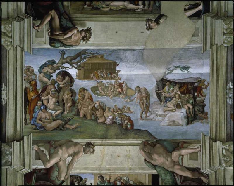 Ceiling fresco in the Sistine chapel Rome: The Flo de Miguel Ángel Buonarroti