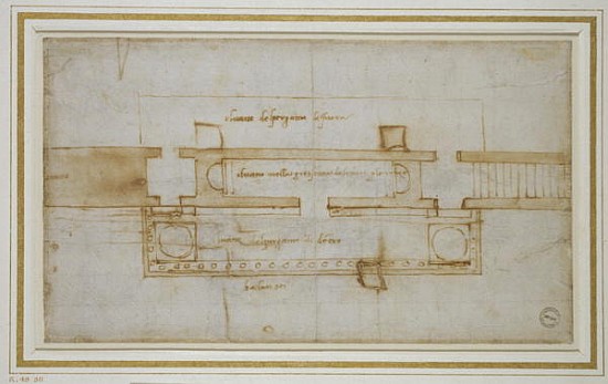 Design for a (?)Relic Chamber, 16th century de Miguel Ángel Buonarroti