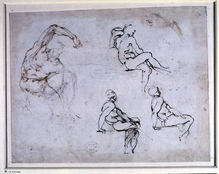 Figure Drawings (W.8 verso) de Miguel Ángel Buonarroti