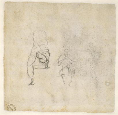 Figure Studies, c.1511 (black chalk on paper) de Miguel Ángel Buonarroti