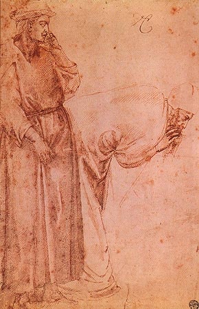 Two figures to Giotto de Miguel Ángel Buonarroti