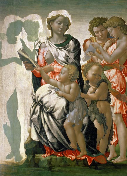 Madonna and Child with St. John, c.1495 de Miguel Ángel Buonarroti