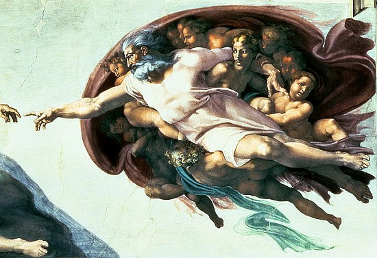 Sistine Chapel Ceiling: Creation of Adam, 1510 (detail of 77430) de Miguel Ángel Buonarroti